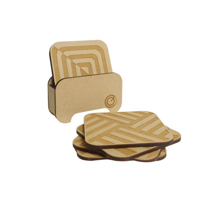 Geometric Coasters with Holder | Set of 6