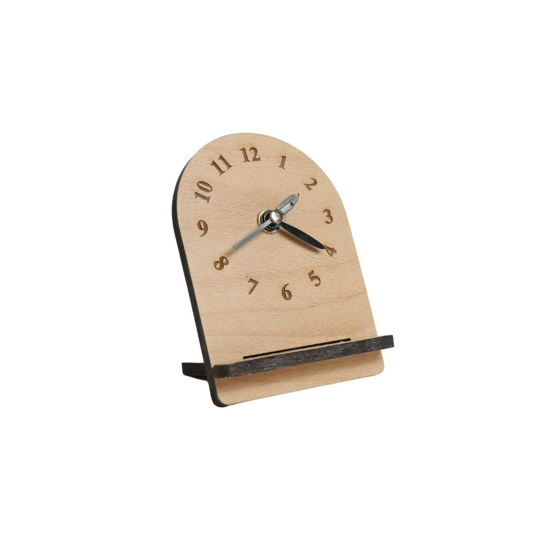 MDF Semi Arc Mini Desk Clock