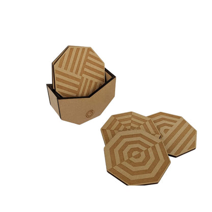 Geometric Coasters with Holder | Set of 6